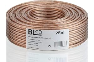 DCSK BLca 25m - 2 x 2.5mm² - Câble Audio pour Enceintes - Câble HP haut-parleur en CCA Cuivre pour HiFi et Hi-Fi Embarquée 2 5mm2