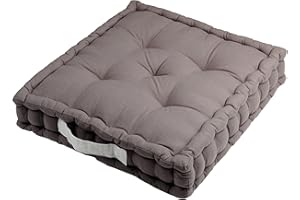 Stof - Coussin de Sol Duo Gris et Perle - Couleur Uni Taille 45 x 45 x 10 cm - Épaisseur Idéale - Rembourrage Épais et Matelassé - Confortable et Élégant - Tendance Loft