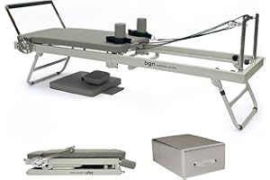 Braingain Wellness Reformer Pilates Machine | Professional Reformer pilates Board at Home | Foldable, Portable, Adjustable | Ergonomically Engineered in the UK (Cloud Grey / Midnight Black)