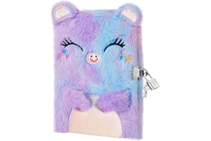 PESLNG Diario Segreto Bambina - Diario con Lucchetto, Ideale per la Scuola e Come Regalo per il Ritorno a Scuola e Occasioni Speciali (Gatto strabico, Multi)