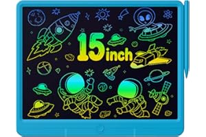 TUGAU Tablet do Pisania LCD 15 Cali, Wymazywalne Elektroniczna Kolorowy Ekran Tablica do Pisania Wodoodporny Dzieci Zabawki Edukacyjne Do Rysowania, Bazgrania, Szkiców Matematycznych itp (Błękit Morski)