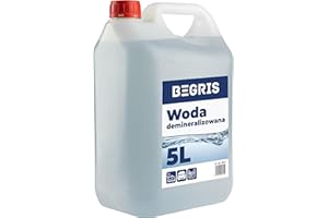 BEGRIS® Woda destylowana Demineralizowana 5L Wysoka Jakość Woda Destylowana Do Akwarium, Żelazka, Myjek Woda Pozbawiona Obcych Jonów