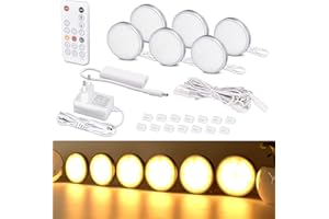 ‎WOBANE WOBANE LED Unterbauleuchte Küche,6er Schrankleuchten LED Dimmbar,Heller LED Vitrinenbeleuchtung mit Fernbedienung,küchenbeleuchtung für Küche,Schrank,Regale,2700K Warmweiß,168 LEDs,Timing