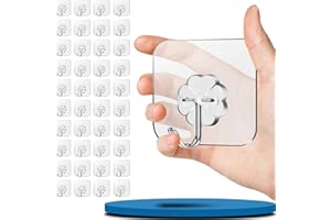 Vehepeay 40 Piezas Ganchos Adhesivos para Pared (máximo 10 KG), Fuerte Gancho Adhesivo para Abjetos Grandes, Ganchos para Colgar Ideal para Baño,Cocina y Salón