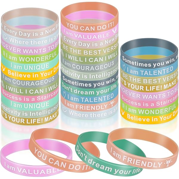 32 Braccialetti In Silicone Motivazionali Colorati - Citazioni Ispiratrici Per Uomo, Donna, Unisex - Foto 12