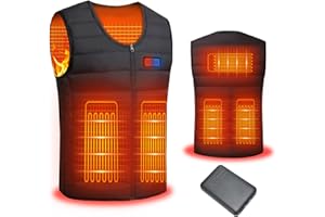Mincoo Gilet Riscaldato Donna e Uomo, Giubbotto Riscaldato 10000mAh Giacca Riscaldata Elettrico Doppi Controller per Escursionismo all'aperto, Caccia