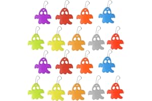 JSUOEO 18PCS Reflective Keyring 9 Colors Safety Reflector Pendant Reflective Keychains School Bag Reflective Accessories for Running Riding Party Decorations