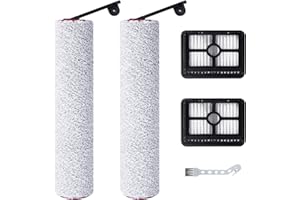 Fixbetter Bürstenrolle Filter Ersatzteile für Dreame H12 Pro / H12 Dual kabelloser Nass- und Trockensauger Zubehör, 2 Bürstenrollen + 2 HEPA-Filter + 1 Reinigungsbürste