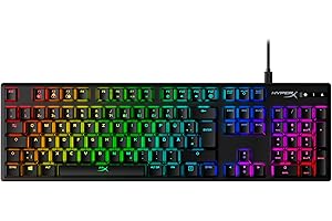 ‎HYPERX HyperX Alloy Origins mechanische Gaming-Tastatur – RGB Beleuchtung, HyperX Red Switches (linear), QWERTZ DE-Layout, Aluminiumgehäuse, USB-C, für PC, PS5, Xbox, Schwarz