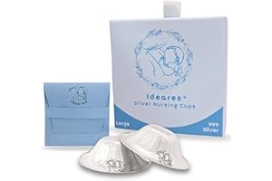 Ideares Silver Nipple Shields for Breastfeeding, Silverette Nursing Cups, 999 Silver Nipple Shields, Silver Cups Breastfeeding Nursing Newborn, Silverettes, Postpartum Essentials, Silver Nipple Cups L