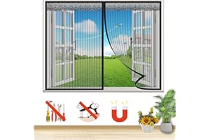 LRHRHR Mosquitera Ventana Magnetica, Cortina Mosquiteras Magnética de Malla para Prevenir Mosquitos y Insectos, Fácil de Instalar