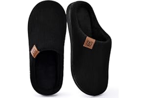 WateLves Hausschuhe Herren Pantoffeln Cord mit Memory Foam Rutschfest Warme Bequeme Slippers im Herbst und Winter für Drinnen und Draussen
