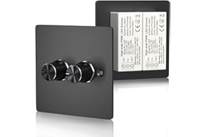 TrustWheel Dimmer LED 12V,Doble Dimmer DC12V-24V,120W 5A PWM RV Interruptor regulador de luz,2Gang Rotativo Interruptor de luz RV para luces LED de 12V /autocaravana/Campervan/Barco/Camión