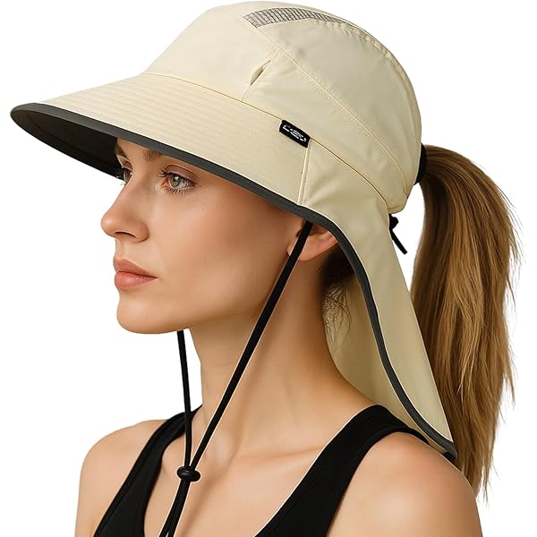 TOP-EX Zonnehoed voor dames, brede rand, zonnehoed met paardenstaartopening, UV 50, zomer, strand, zonnehoed voor vissen, wandelen, outdoor, verkoelend net, beige, S-M TOP-EX Zonnehoed voor dames, brede rand, zonnehoed met paardenstaartopening, UV 50, zomer, strand, zonnehoed voor vissen, wandelen, outdoor, verkoelend net, beige, S-M
