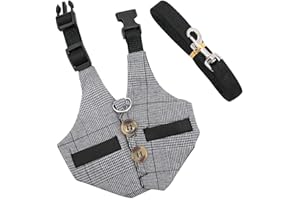 SUXGUMOE Rabbit Harness, Multipurpose Adjustable Soft Pet Rabbit Walking Harness Leash Lead Gentlemanly Style Bunny Vest for Small Animal (S)