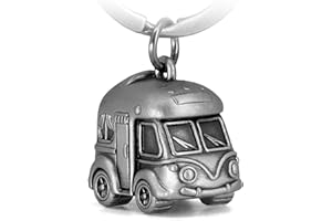 FABACH Llavero de camper para autocaravana, regalo de campista, campista, regalo para campistas, caravanas, accesorios de furgoneta, furgoneta, ideas de regalo para campistas, plateado envejecido