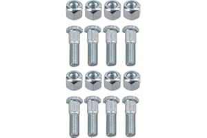 AB Tools Pack of 8 3/8" UNF Wheel Studs And Nuts For 4" PCD Trailer Suspension Hubs