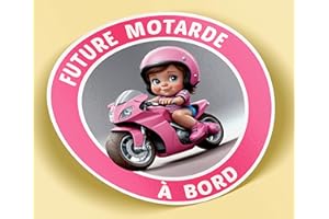 SC ® - Sticker/Autocollant - Future Motarde à bord - Bébé à bord (Fille) - Fabrication Française