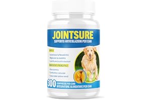 JOINTSURE Integratore per Le Articolazioni del Cane 300 Compresse| Supporta la Mobilità e Le Articolazioni di Cani Anziani e Adulti Condoprotettori per Cane con Glucosamina, Condroitina, Cozza Verde…