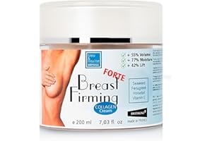 ‎BLEU & MARINE BRETANIA FORTE Krem ujędrniający piersi z kolagenem i kozieradką do ujędrniania, podnoszenia, powiększania i powiększania piersi - Krem do biustu, szyi i dekoltu - 200 ml
