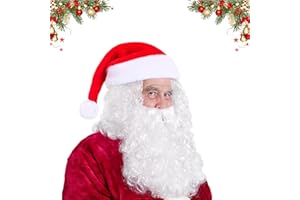 Coffee Life Plus Weihnachtsmann Perücke und Bart Set mit, Weihnachtsmütze, Weihnachtsmann-Perücke und Bart passend für Weihnachtskostümparty, Weihnachtsfeier,