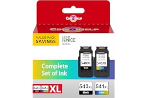 CBWOIHELP 540XL 541XL Twin Pack Remanufactured for Canon 540 and 541 Ink Cartridges, Printer Ink 540 541 for Canon TS5150 Ink Cartridges for Pixma TS5150 MG3650s MG3600 MX475 MG3650 TS5151 MG4250 (2 Pack)