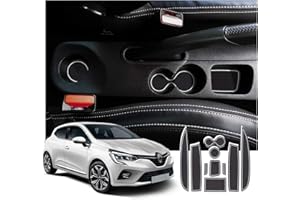 SHAOHAO Compatible avec Renault Clio 4 BH/KH Clio IV 2013-2018 RS GT Anti-poussière Anti-dérapant Tapis pour Intérieur Porte, Coupe, Accoudoir Stockage Boîte accoudoir Clio 4 (Blanc)
