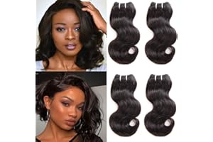 ALLNICE TNICE Tissage Naturel Cheveux Humain Ondulé Meche Bresilienne Bouclée 8 8 8 8 pouces Tissage Bresilien en lot Extension Cheveux Naturel