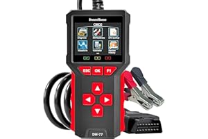 DonosHome DH77 2 in 1 Tester per Batteria Auto 5-36V 20-3300CCA + OBD2 Auto Diagnostica Schermo a colori 3,2", Lettore Codici Guasti Motore, Controllo SMOG, DTC, Voltmetro,per Auto, Moto, Camion