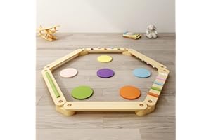 BanaSuper Hölzerne Schwebebalken-Trittsteine für Kinder Turnbalken für Kleinkinder Kinder Balance Board Montessori Spielzeug Balance-Trainingsspiel