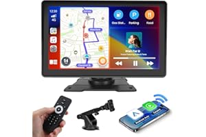 Inefala Przenośne radio samochodowe Android Car 7-calowy ekran Carplay Samochodowe radio stereo Bluetooth 5.1, transmisja FM, Siri, Mirror Link 12V-24V