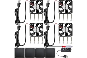 JYUDAUFU 4 st 50 mm x 10 mm 5010 USB borstlös kylfläkt DC 5 V 5 100 RPM med tillbehör, för gör-det-själv/testning/3D-skrivare