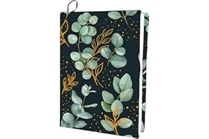 CRASPIRE Green Leaf Stretchable Book Cover Plant Washable Reusable Large Nylon Polyester Book Protector Elastic Notebook Wraps Suitable for Most Hardcover Books Students