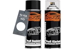 TRISTARcolor Peinture voiture Kit bombes de peinture pour KIA WD Casa White/Carraraweiss Peinture de base vernis clair aérosol 400 ml