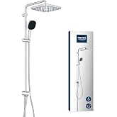 GROHE Vitalio Comfort 250 Flex Duş Sistemi, Y&ouml;n Değiştiricili, Duvar Dışı Bağlantılı, 2 Akışlı 250mm Tepe Duşu, 2 Akışlı 110m
