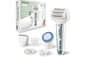 Panasonic ES-EL8C Wet and Dry Cordless Epilator with 7 Attachments & LED Light (UK Plug)