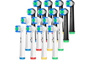 ‎ANJOCARE AnjoCare Zapasowe głowice do szczoteczek Oral B, 16 sztuki elektryczne końcówki do szczoteczek do zębów, główki szczoteczki kompatybilne z Oral B Pro1000/3000/5000/7000