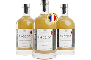 SHOGGA | Jus de gingembre bio | Made in France | Boisson premium sans alcool | 12 super-aliments : gingembre frais pressé à froid, citron, curcuma, poivre de Kampot, herbes et épices (3 x 700 ml)