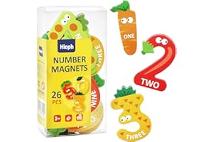 Hioph Magnetic Fridge Numbers for Children, Fruit Numbers & Symbols Refrigerator Magnets Preschool Counting, Educational, Learning Toys Kids Home School Games