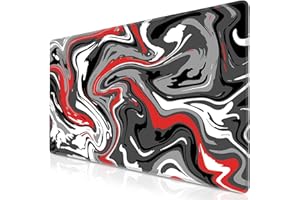 Abetcabe Gaming Mauspad XXL, Mousepad 900 x 400mm, Fluid Art Mauspad groß Vernähte Kanten WassXerdicht Anti-Rutsch für PC, Laptop Verbessert Präzision und Geschwindigkei