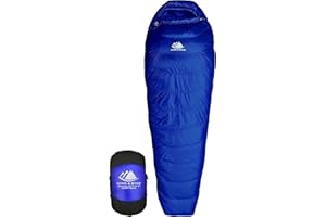 Hyke & Byke Shavano 0ºC Saco de Dormir de Plumón Ultraligero Momia - 3 Saco de Dormir Adulto de Menos de 1kg con Base ClusterLoft – Camping Accesorios para Senderismo, Excursiones y Camping