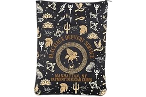 AKTAP Camp Halfblood Merch Percy Fan Book Sleeves Greek Mythology Book Protector for Paperback Bookisk Book Lover Gifts (Black, Blackjack BS-HT)