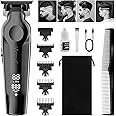 KEMEI 264 Hair Clippers for Men Professional, Cordless T Blade Zero Gap Trimmer, Rechargeable Clippers for Men Haircut, Mens Beard Trimmer with LED Display (Black)