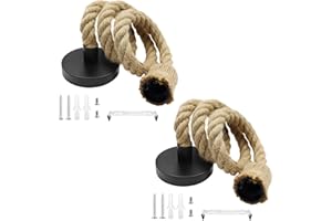 ZHIQIN 2 Piezas Lampara Cuerda Techo E27 Lámpara de Cuerda Cáñamo 100cm Diy Lámpara De Araña, Lamparas de Techo Retro Lámpara colgante industrial para Comedor, Sala, Restaurante, Bar y Cafetería