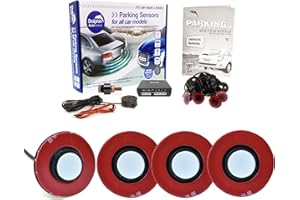 Dolphin Automotive DFM400 Reverse Parking Sensors Flush Mount OEM Style 4 Ultrasonic Radar Sensor Kit Audio Alert System - White