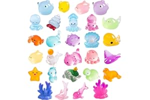 ZKFSIE 28 Pcs Ocean Mini Resin Animals, Tiny Sea Animals Figurines, Little Small Animal Figures Bulk for DIY Miniature Aquarium Ornaments Decorations, Miniature Fairy Garden