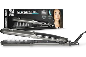 JEAN-LOUIS DAVID Jean Louis David - Lisseur Vapeur Vapor Styler - Plaques Fines Tourmaline Céramique - Réservoir 10ml - 6 Températures - Lissage Précis Cheveux Courts à Mi-Longs - Hydratation, Brillance