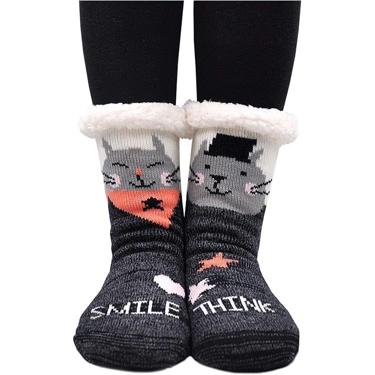 Chausson Noel Bebe Lot De 3 Paires De Chaussettes D'hiver En Polaire épaisse à Chaussettes Thermique Enfant