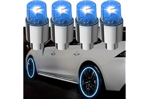 SINGHAO 4pcs Car Tire Wheel Lights,Colorful Led Tire Light Gas Nozzle,Car Wheel Tire Air Valve,Hub Lamp Cap Light with Motion Sensors,C/ar Atmosphere Lig/hts,Tyre Va/lve Cap Lights,Glowing Tyr/e Valve(Blue)