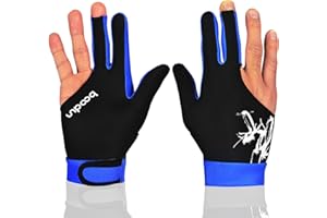 MIFULGOO Man Woman Elastic 3 Fingers Show Gloves for Billiard Shooters Carom Pool Snooker Cue Sport - Wear on The Right or Left Hand